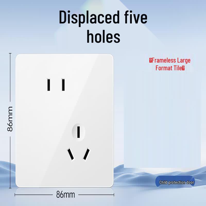 Jukai 86-Type Slanted 5-Hole Wall Socket Panel