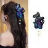Plastic Butterfly Hair Claw Flower Tassel Large Shark Clip Fashion Hair Grab Clip  Formal Occasions