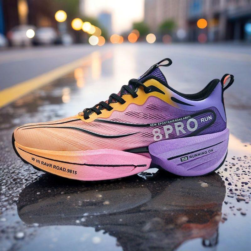 Men'S Running Shoes Carbon Plate Racing Marathon Athletic Shoes Cushioned Comfortable Road Sneakers Teenage Training Shoes