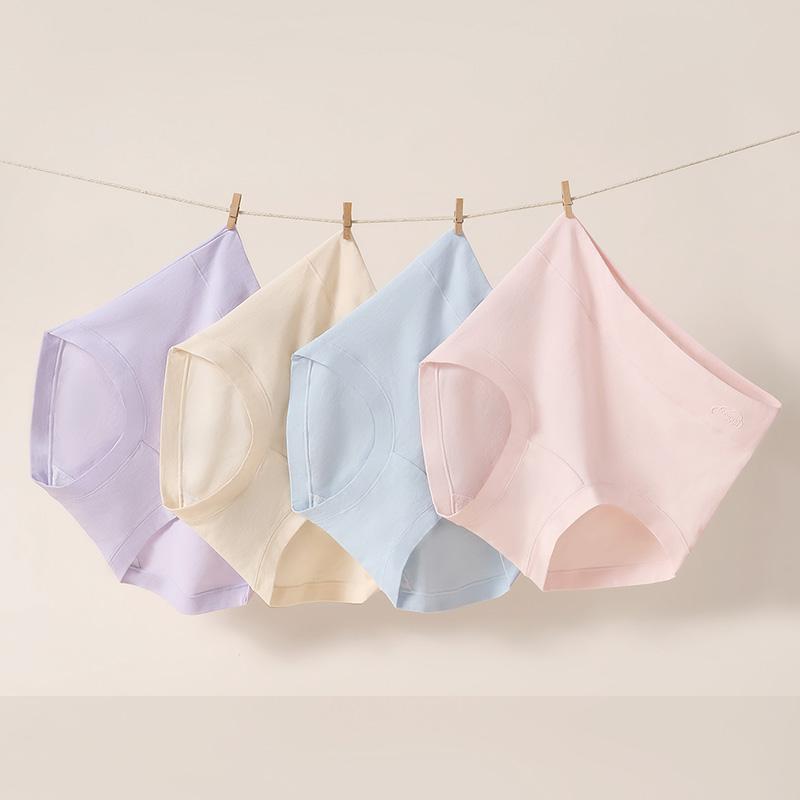 Fentenggan Women's 4-Pack High Waist Light Abdominal Compression Cotton Underwear
