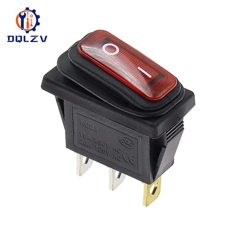 KCD3 Waterproof Rocker Switch ON-OFF/ON-OFF-ON 3Pin,2/3 Position,Electrical Equipment With Lighting Power,16A 250VAC/20A 125VA