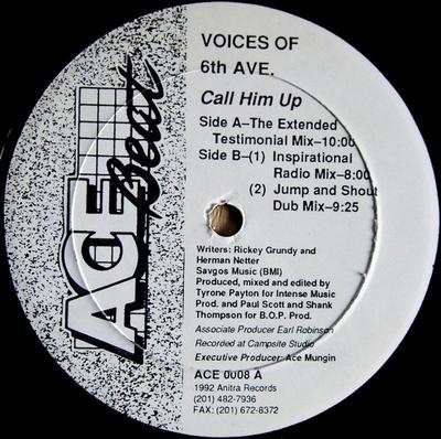 12inch Record VOICES OF 6TH AVENUE - Call Him Up ACE0008 Ace Beat Record 1992 Japan Dance & Electronica Used