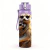 1PC Cute Meerkat Animal Portrait 750ml Color Plastic Sports Water Bottle Leakproof Flip Straw Lid Suitable for Sports Office Home Use