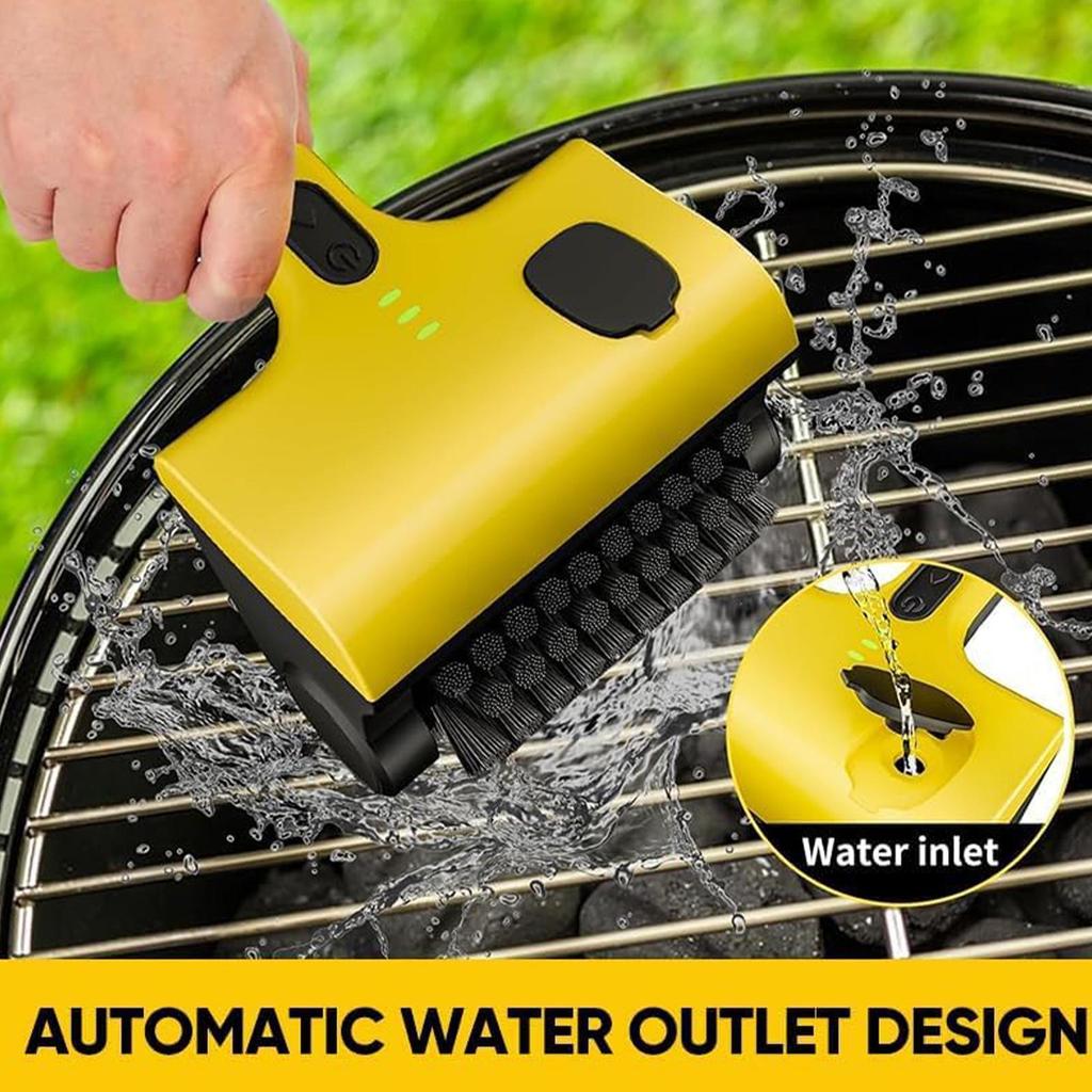 Wireless Electric Grill Brush With Replaceable Brush Heads for Outdoor Rotating Roller Cleaning Tool 350 Rpm for Barbecue Grates