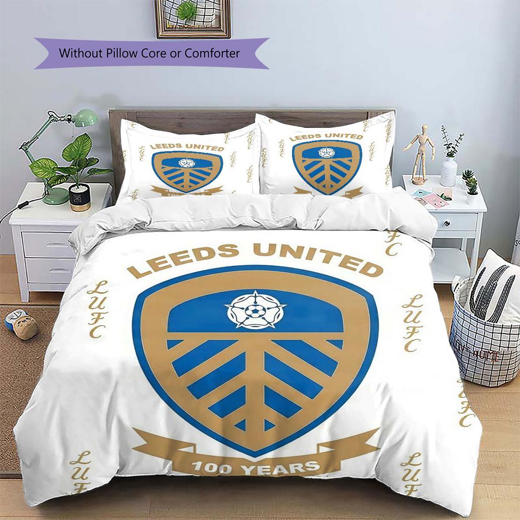 Leeds United Custom Name Pattern Bedding,Quilt Set Quilt Cover Pillowcase Home Birthday Gift(1 * duvet cover + 2 * pillowcase, without core)