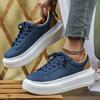 PU Leather Platform Sneakers Women Men Fashion Height‑Increase Walking Shoes Waterproof Thick Bottom Casual Sports Shoes