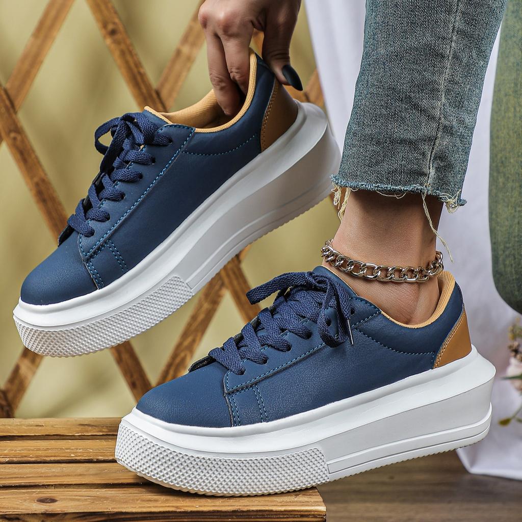 PU Leather Platform Sneakers Women Men Fashion Height‑Increase Walking Shoes Waterproof Thick Bottom Casual Sports Shoes