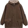 Damen Herbst- und Winter Cordparka Kleidung Kapuzenwattierte Jacke Wattierte Jacke Verdickte Plus Samt Jacke