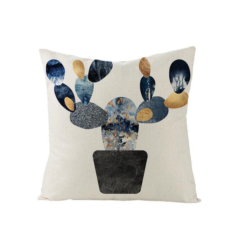 Home Decoration Supplies Landscape Painting Polyester Pillow Cover Home Geometric Abstract Sofa Cushion Cover