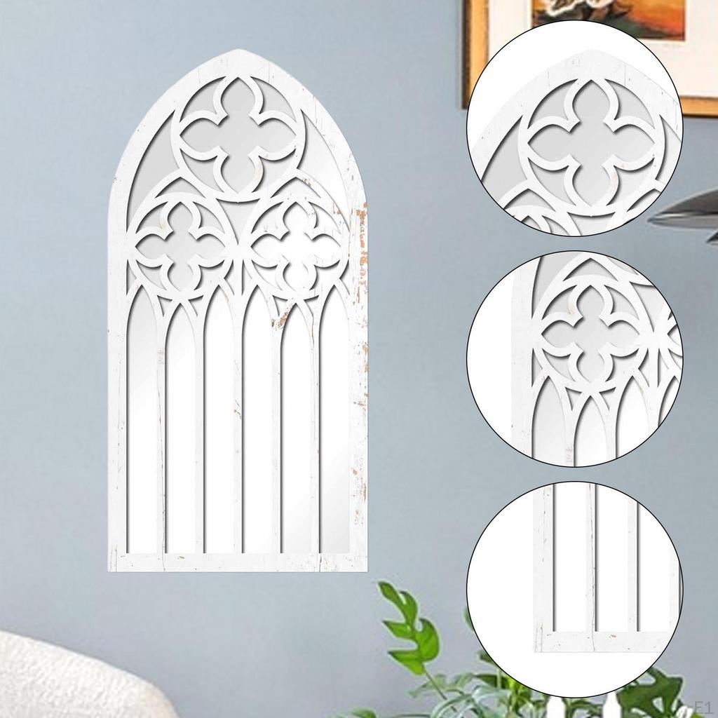 Specchio Ad Arco Decorativo Ingresso Toeletta Vetro della Finestra Arco Legno Acrilico Gotico
