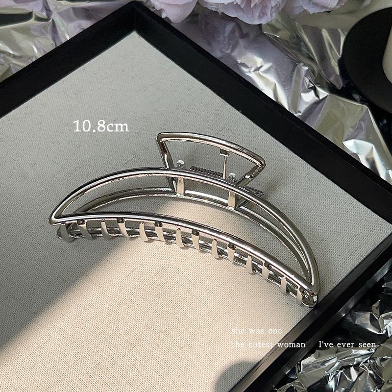 2024 Silver Shark Clip for Women - Large Metal Grip Hair Accessory