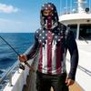 Top Casual de Manga Larga con Capucha para Hombre con Estampado de Bandera del Día de la Independencia Ligero Pulóver para Actividades al Aire Libre