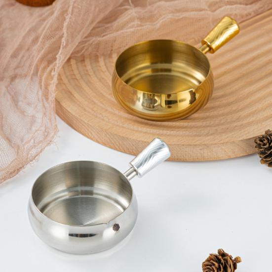 Sauskom 304 Roestvrij Staal Espresso Maatbeker met Ergonomisch Houten Handvat V-vormige Tuit Koffie Melkthee Saus Houder