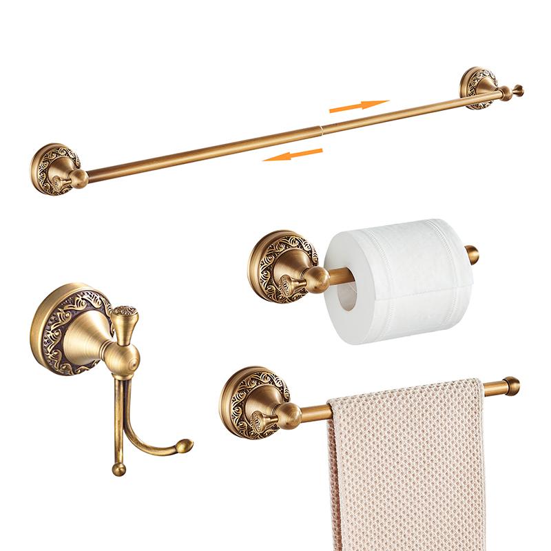 

ELLEN Antique Bronze Bathroom Hardware Set Adjust Towel Rack Towel Holder Toilet Paper Holder Robe Hook EL2001A
