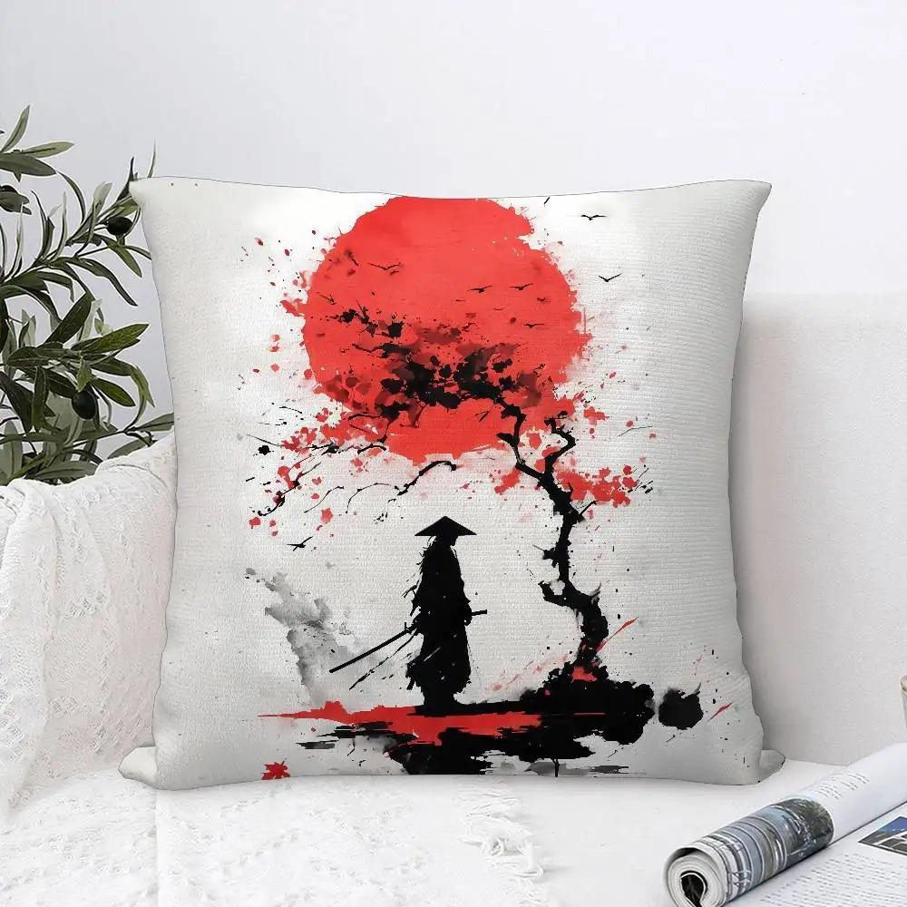 Japanese Style Moon Gate Pattern Printed Pillowcase Suitable For Daily Home Decoration In Living Rooms And Bedrooms