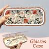 1pc Transparent Wave Printed Flower Glasses Case Portable Pressure-resistant Glasses Storage Box Sunglass Case Home Stprage