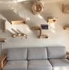 Wooden Cat Tree Wall-mounted Cat Shelf Hammock Cat Scratching Post Sisal Steps and Perches Cat Sleeping Playing Climbing