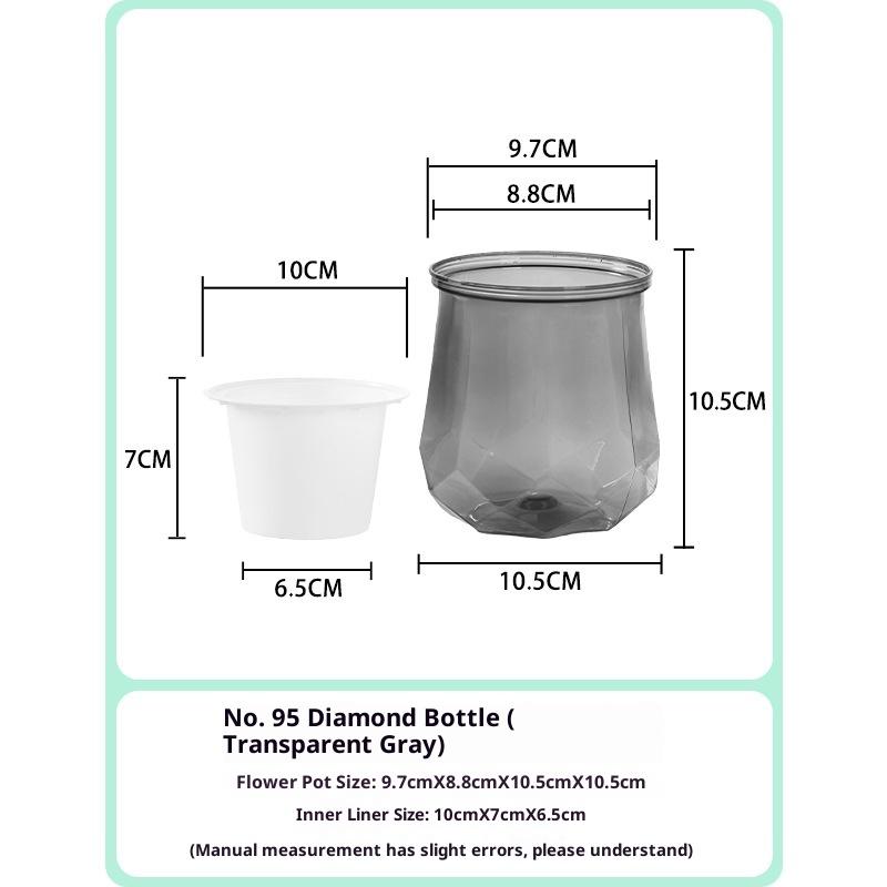 Mini Self Watering Flower Pot Fish Tank Transparent Plastic Plant Pots Self Watering Planter Pot Vase For Home Decoration