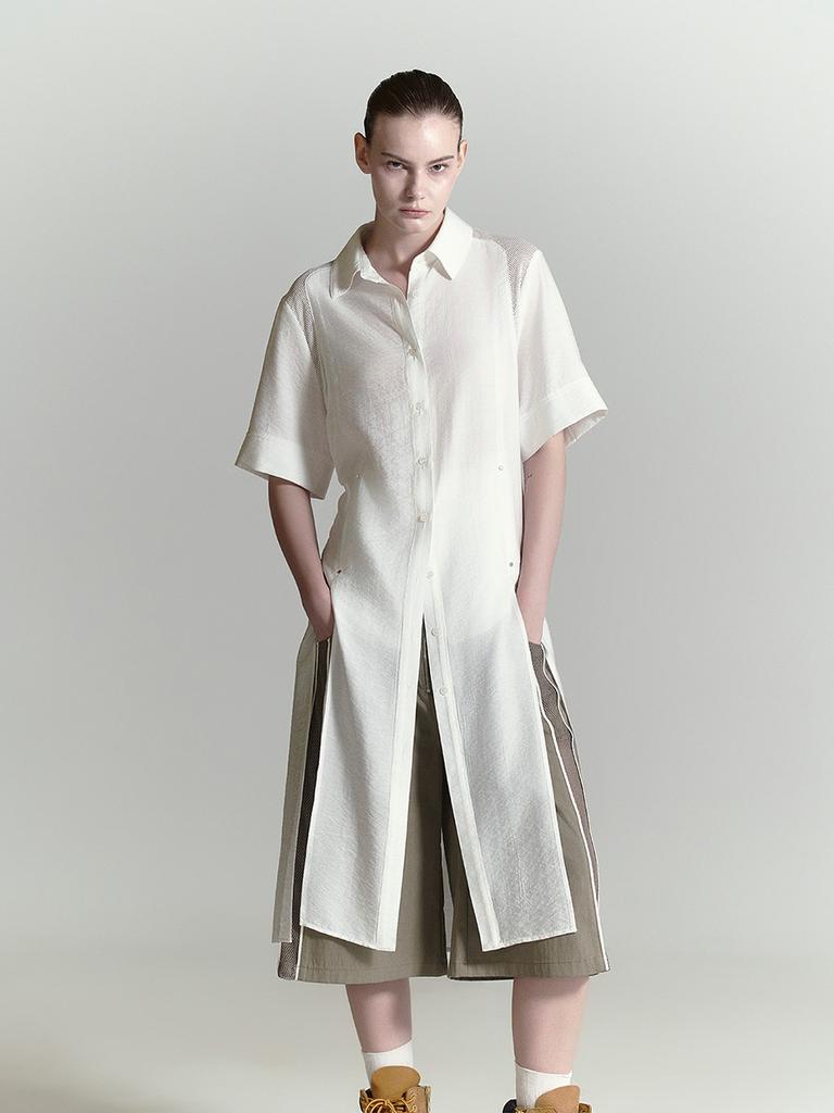 HALF DEVIL US Structured Long Shirt_White