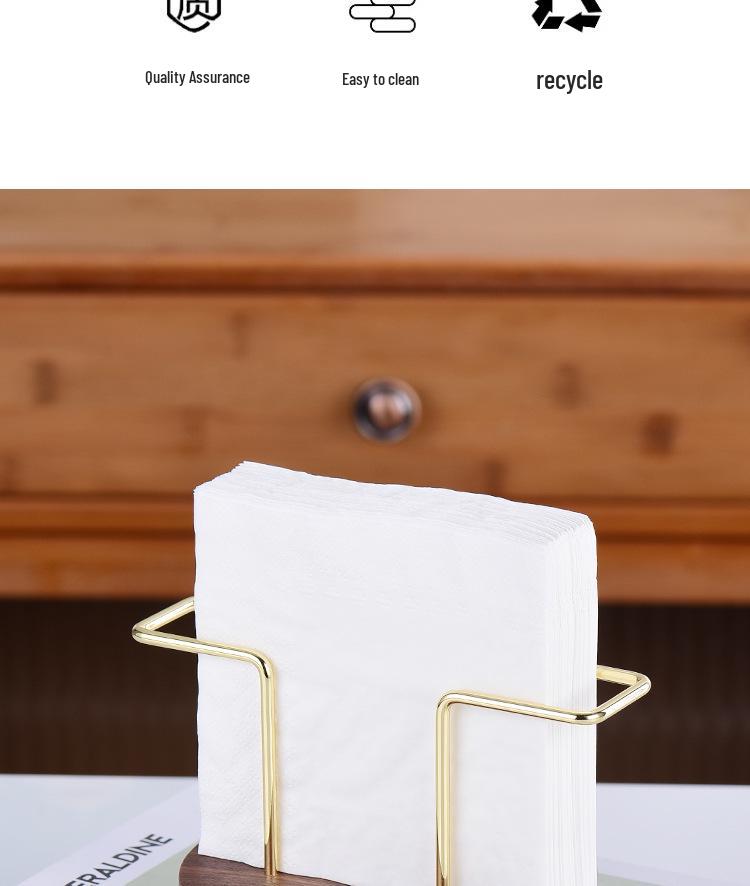 Walnut Wood Napkin Holder - Round & Square Solid Wood Stand for Dining Table