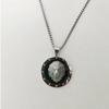Round AAA CZ Lion Head Pendant Necklace,Silver Plated Animal Male Lion Stainless Steel Men Women Jewelry With Chain