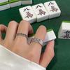 Inspired Fashionable Vintage Adjustable Mahjong Ring For Women With Chic Style