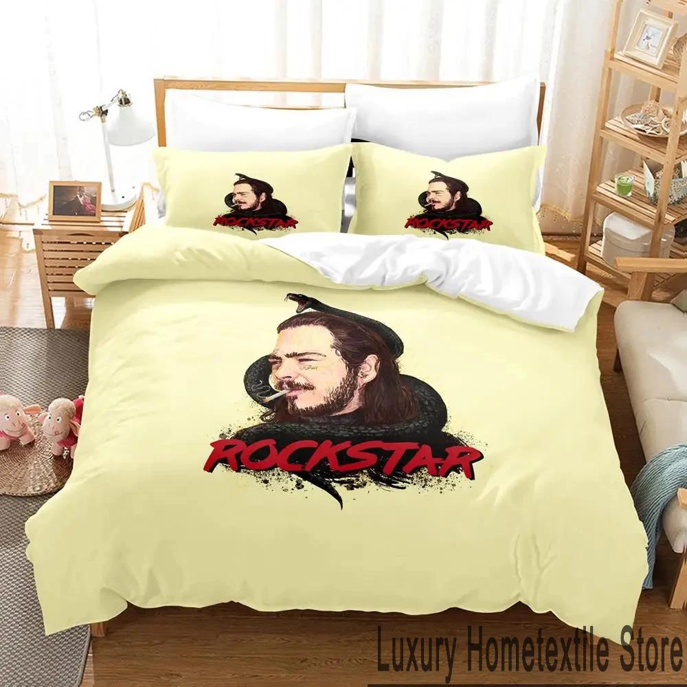 3D Print Post Malone Bedding Set Boys Girls Twin Queen King Size Duvet Cover Pillowcase Bed Boys Adult Home Textileextile
