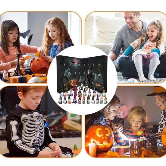 Calendar de Advent Halloween Elf 24 de Zile Calendar de Advent Halloween Gnom Surpriză Calendare de Advent Decor