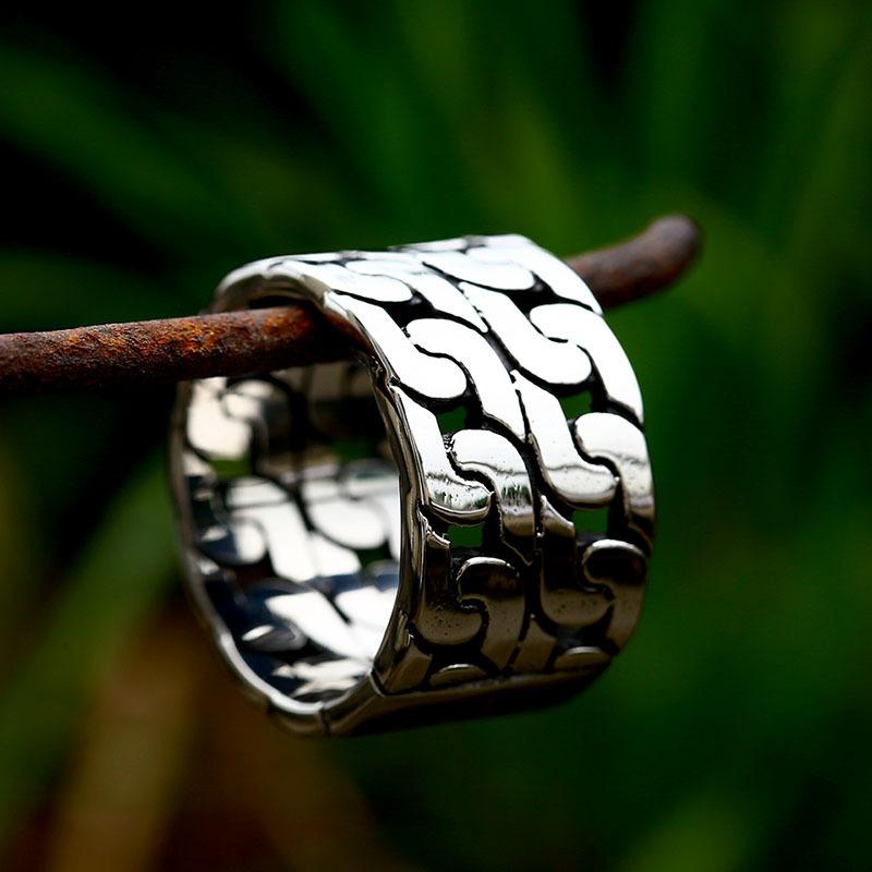 Steel Warrior Cuban Chain Men's Hand Jewelry Fashion Men's Ring