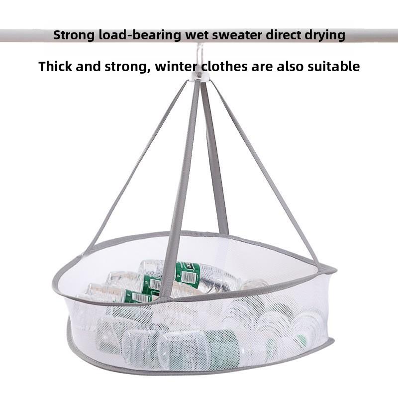 Foldable Mesh Drying Net Basket Hanging Storage Rack for Clothes Laundry Multi-Layer Organizer