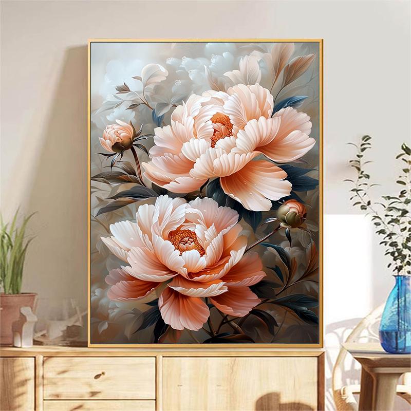 5d DIY Diamond Painting Cross Stitch Peony Flowers Diamond Embroidery Mosaic Plants Flowers Full Round Drill Home Decor