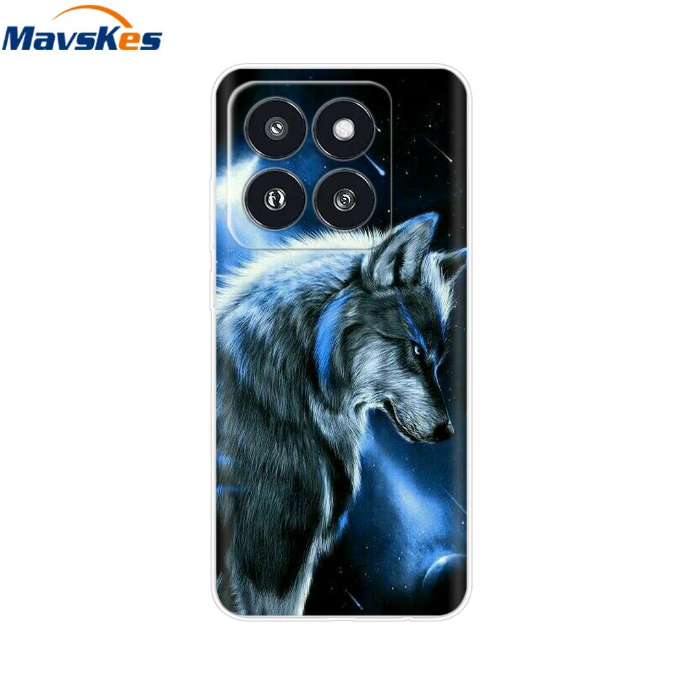 Phone Case For Xiaomi 14 Pro Case Soft Clear Painted Silicone Bumper Capa For Xiaomi 14 13T Mi 13T Pro Protect Transparent Cover