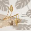 Simple Punk Leaf Metal Strip Wrap Open Arm Cuff Bracelets For Women Men Bohemian Leaves Plant Feather Arm Bangle Body Jewelry