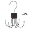 1/5pcs 360° Rotating Storage Hanger Hook Multi-Claw Bag Metal Belts Rack Wooden Organizer For Bras Ties Household Closet Acces