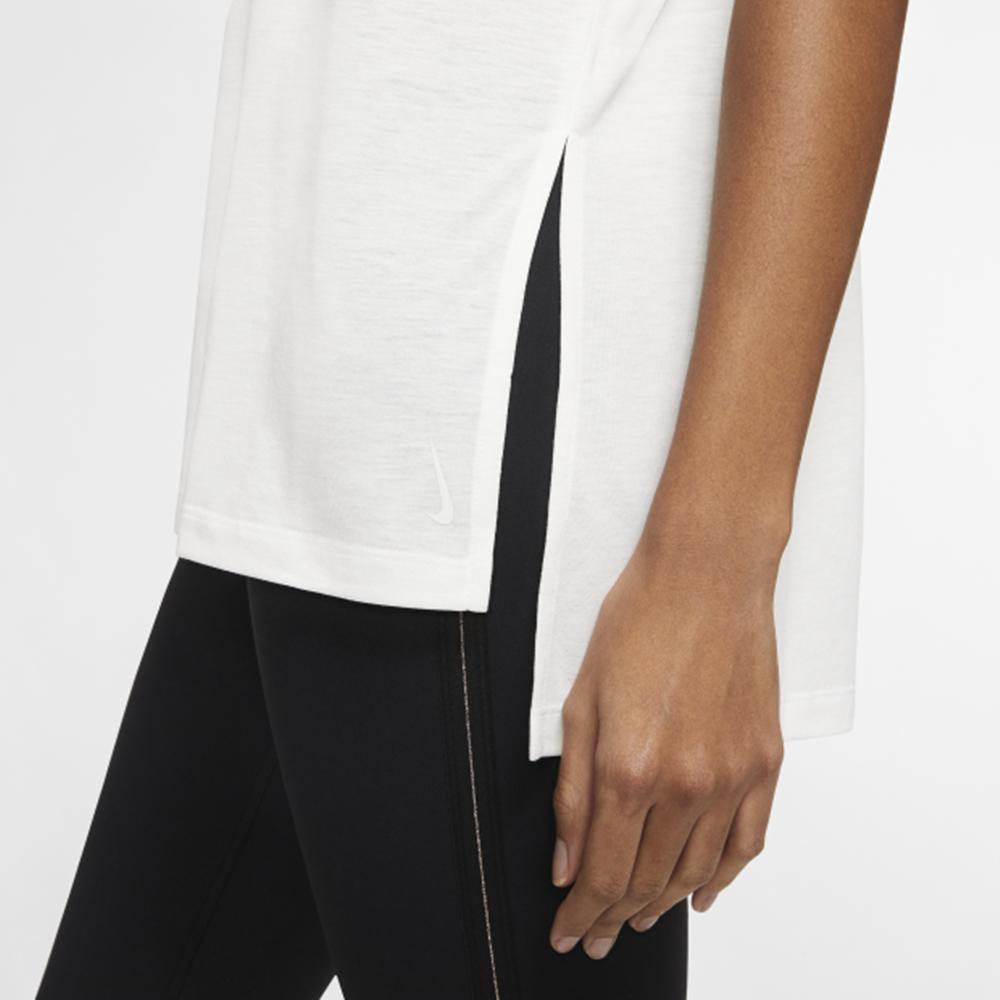 Nike Yoga Fitness Short Sleeve T-Shirt Women Tops White CJ9327-121