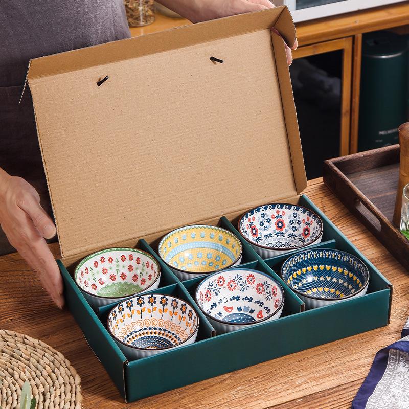 Ceramic Rice Bowl Gift Set - Creative Tableware for Housewarming