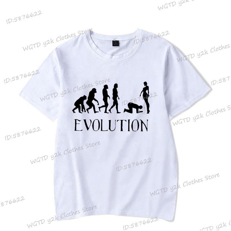 Funny BDSM Evolution T-Shirts for Men Women Harajuku BDSM Evolution Trend Streetwear Round Neck Short Sleeve Unisex T Shirt