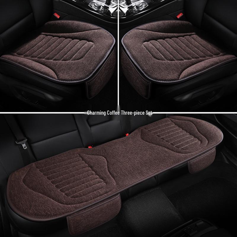 Universelles Vier-Jahreszeiten Leinen Autositzkissen - Atmungsaktiv, Halbumschließende Satteldecke für den Sommer