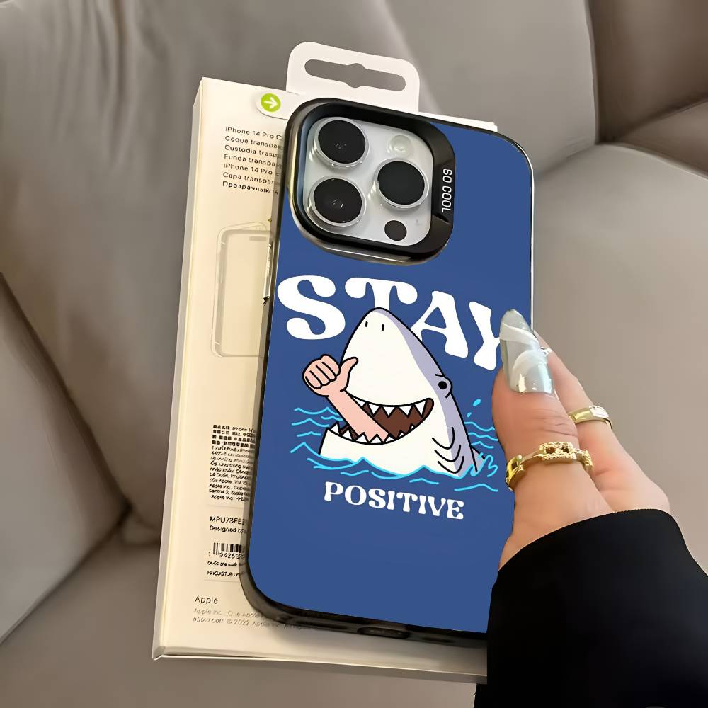 Shark Phone Case for iPhone 17 17Air 16 15 14 13 12 11 Pro Max Plus Colorful Silver