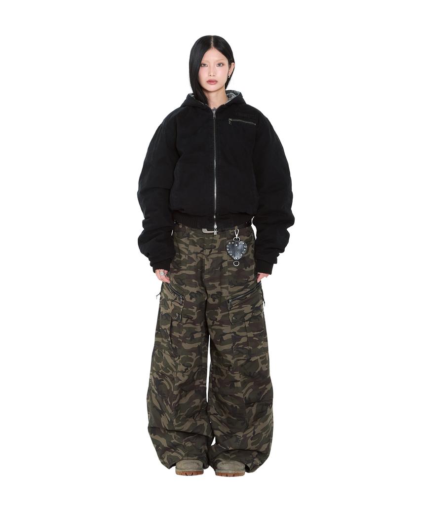Aakam Camouflage Reversible Puffer Jacket (Black)