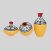 'Warli Handpainted' Decorative Terracotta Pots Vases For Living Room & Home Decoration (Set of 3, Yellow) |