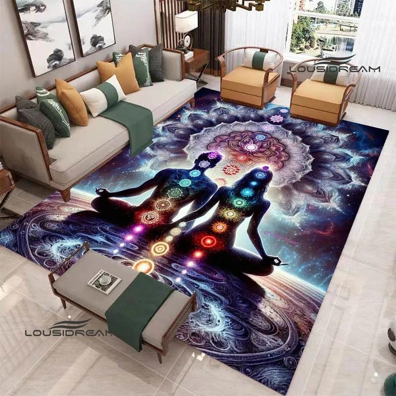 3D Chakra Printed Carpet Non-slip Carpet Door Mat Yoga Mat Bedroom Decoration Area Rug Bedroom Decor Birthday Gift