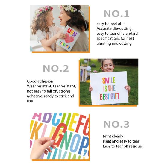 500 Pcs Letter Stickers 2 Inch Self Adhesive PVC Stickers Waterproof Alphabet Decals Mailbox Numbers Labels for Water Bottle