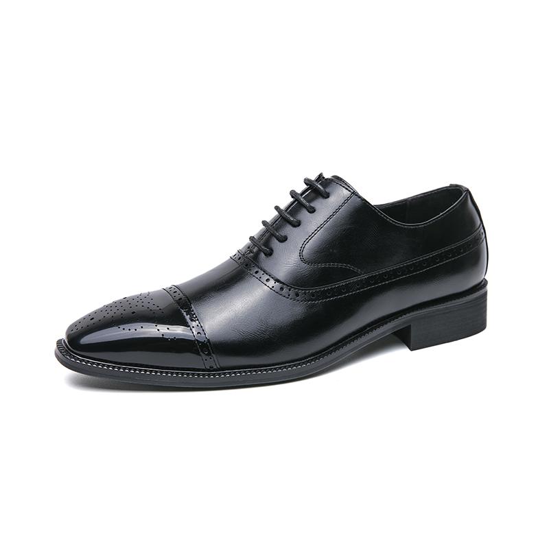 

Men Lace Up Square Toe Dress Shoes, Business Black Oxfords Shoes 39