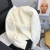 Koreanischer Schlichter Rundhals Einfachknöpfig Imitat Nerz Samt Strickpullover Lässig Locker Weich Perlenknöpfe Strickjacke Damen