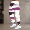 Men S Plus Size Blue Gold Marble Printed Drawstring Jogger Pants Side Pockets Cuffed Ankle