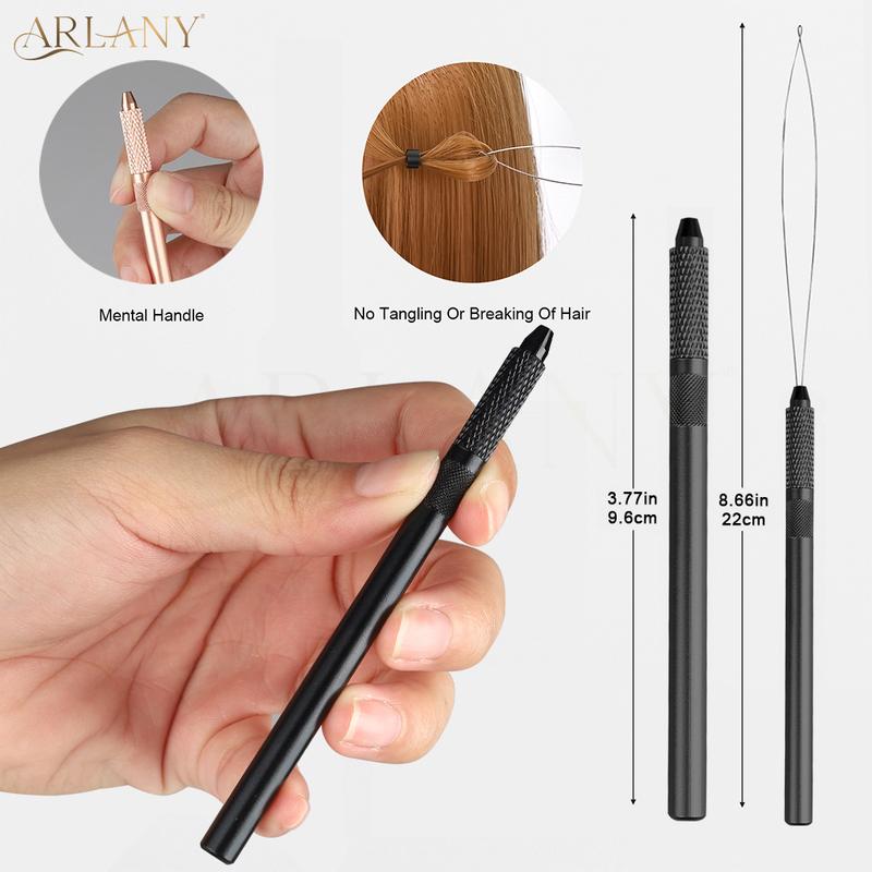ARLANY Tape In Extension Pliers Tool Kit Microlink Pliers with Metal Hair Clips Thread Cutting Scissors Hair Threader Loop Tool