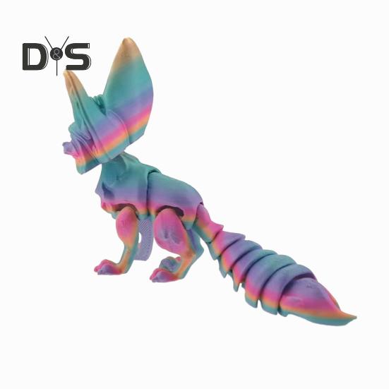 3D Printed Fox Ornament Articulated Fox Figurine with Flexible Tail And Limbs Stress-Relieving Fox Toy for All Ages Desktop Decor