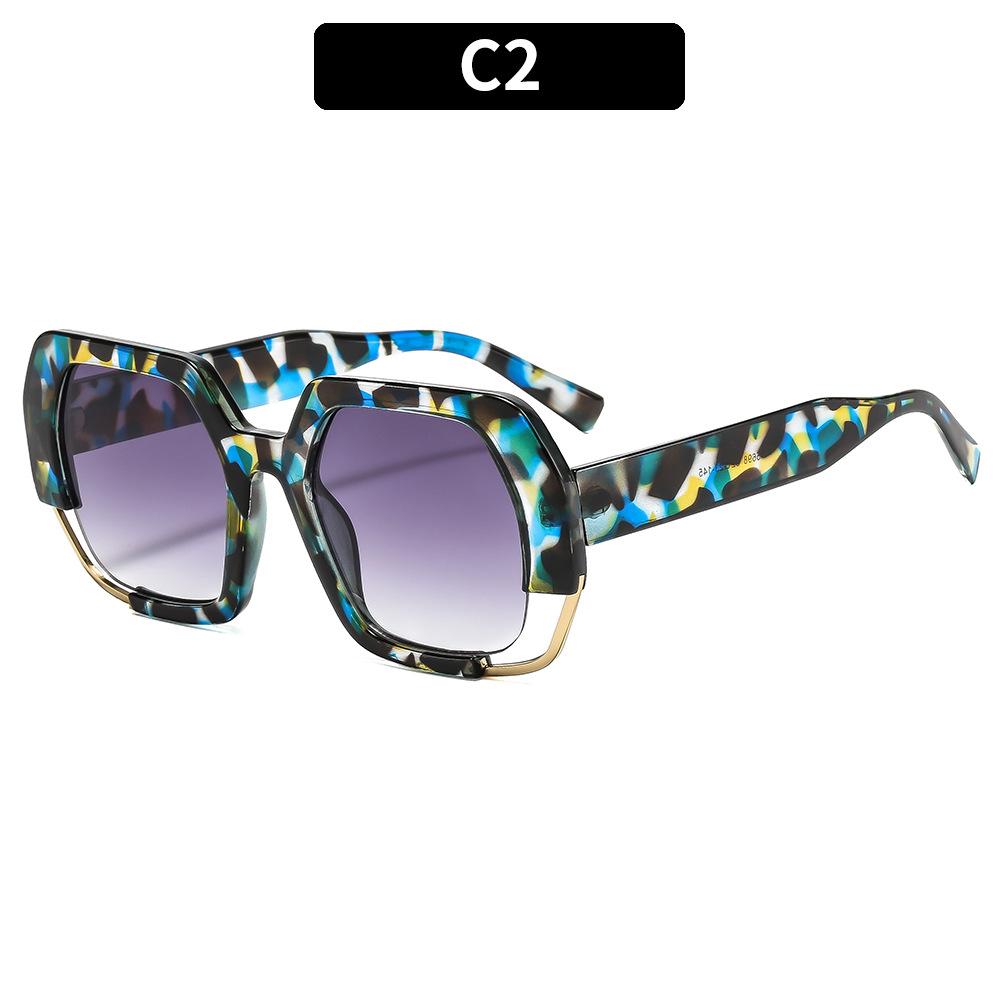 Women's sunglasses, men's and women's fashion square sunglasses, thick frame sunglasses