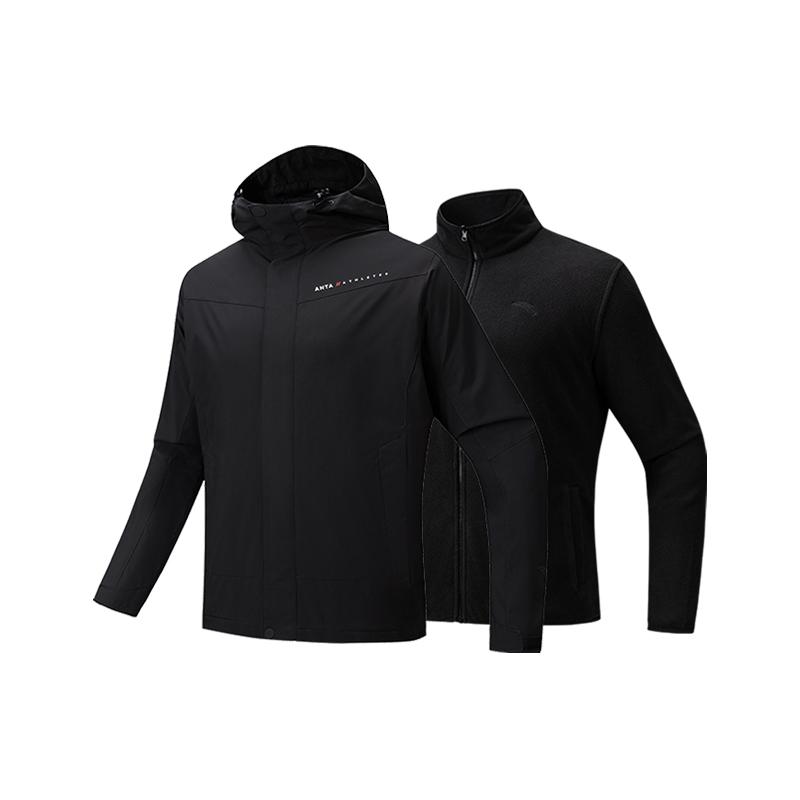 Anta Warm And Comfortable Three-In-One Fashion Waterproof Jacket Soft Shell Unisex Jacket 152547611-6